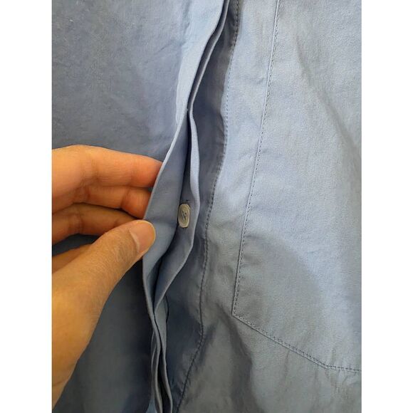 CO Cotton Poplin Blue Blouse Shirt L $595 - Picture 6 of 9